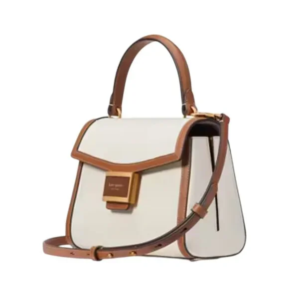 Like new! Kate Spade Colorblocked Small Top Handle Bag in Halo White - Picture 3 of 12